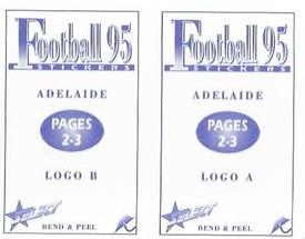 1995 Select AFL Stickers - Foils #NNO Adelaide Crows Logos Back